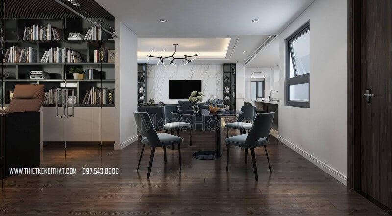 Nội thất phòng ăn đơn giản nhưng sang trọng của căn chung cư cao cấp Mẫu nội thất chung cư hiện đại