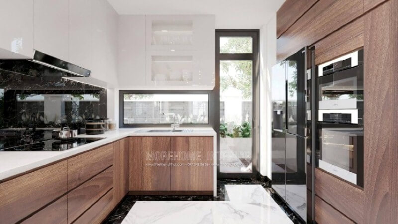 Là một người phụ nữ trong gia đình việc có một mẫu tủ bếp hoàn hảo vừa đáp ứng mọi công năng vừa đem lại cần thiết cũng như phát triển mạnh mẽ vật liệu nội thất, tính thẩm mỹ ngày càng khắt khe, bạn có thể nhanh chóng sở hữu ý tưởng thiết kế không gian phòng bếp tuyệt đẹp cho mình như trong mẫu thiết kế nội thất phòng bếp tại biệt thự Vinhomes Imperia Hải Phòng. Thiết kế phòng bếp, tủ bếp đẹp