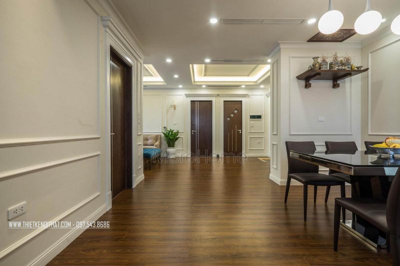 Không gian phòng khách dành khu vực trang nghiêm yên tĩnh cho bàn thờ gia tiên