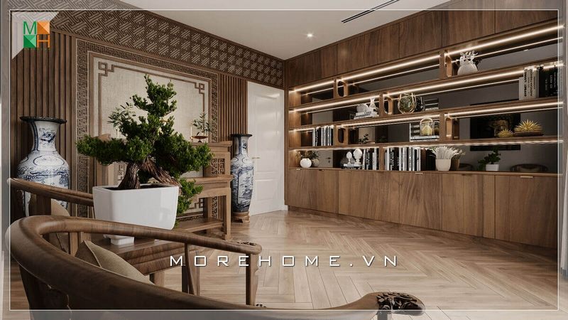 Ấn tượng với mẫu thiết kế nội thất mang phong cách hiện đại, sử dụng gỗ tự nhiên là chất liệu chính trong thiết kế dành cho không gian nhà phố, biệt thự, chung cư cao cấp.