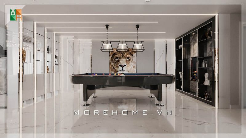 Cùng ngắm nhìn mẫu thiết kế nội thất phòng bi da hiện đại, cao cấp