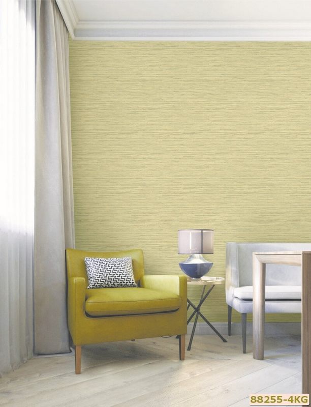 Không gian phòng khách trở nên nổi bật thu hút với giấy dán tường màu vàng mã 88255-4
